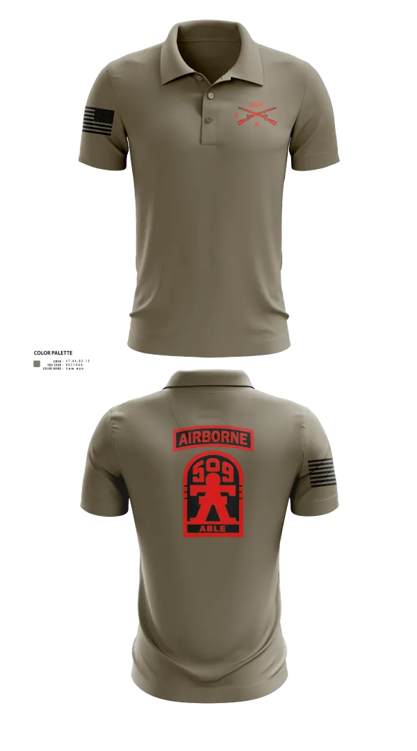 Short Sleeve Performance Polo, 3-509th Parachute Infantry BN Able Nation, , Teamtime, Team time, sublimation, custom sports apparel, team uniforms, spirit wear, spiritwear, sports uniforms, custom shirts, team store, custom team store, fundraiser sports, apparel fundraiser