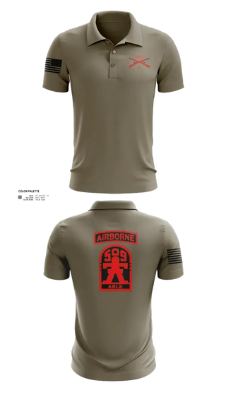 Short Sleeve Performance Polo, 3-509th Parachute Infantry BN Able Nation, , Teamtime, Team time, sublimation, custom sports apparel, team uniforms, spirit wear, spiritwear, sports uniforms, custom shirts, team store, custom team store, fundraiser sports, apparel fundraiser
