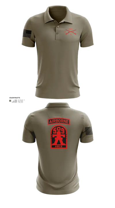 3-509th Parachute Infantry BN Able Nation 10459424 Short Sleeve Performance Polo - 22