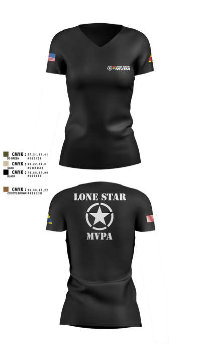 Lone Star MVPA 905145 Women's Short Sleeve V-neck Shirt - 10
