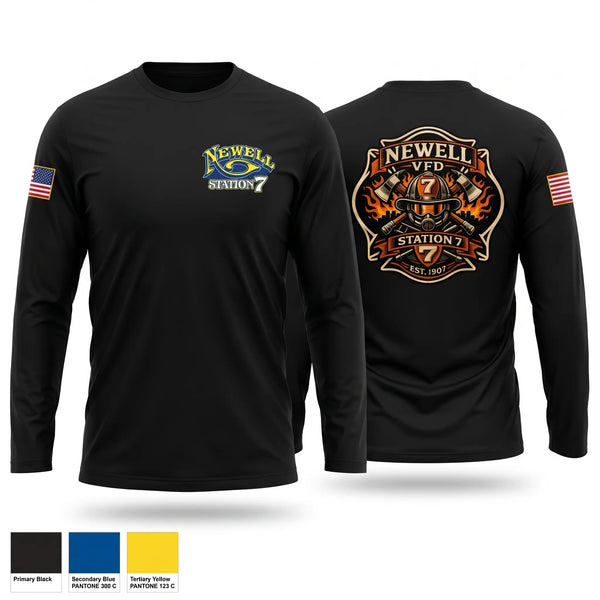 Long Sleeve Performance Shirt, Newell VFD, Fire Department, Teamtime, Team time, sublimation, custom sports apparel, team uniforms, spirit wear, spiritwear, sports uniforms, custom shirts, team store, custom team store, fundraiser sports, apparel fundraiser