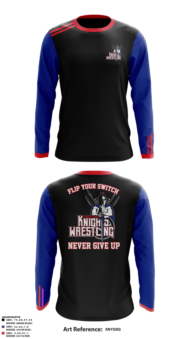 Long Sleeve Performance Shirt, Lawrence County Knights, Wrestling, Teamtime, Team time, sublimation, custom sports apparel, team uniforms, spirit wear, spiritwear, sports uniforms, custom shirts, team store, custom team store, fundraiser sports, apparel fundraiser