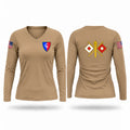 38th Infantry Division Women's Long Sleeve V-neck Shirt - 1