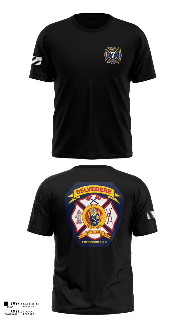 BELVEDERE FIRE RESCUE 75819874 Old School Cotton Feel Shirt - 80