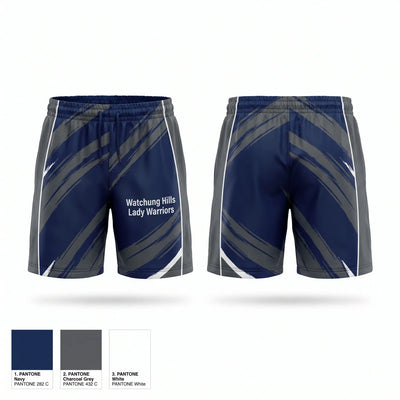 Watchung Hills Lady Warriors Athletic Shorts With Pockets - 1