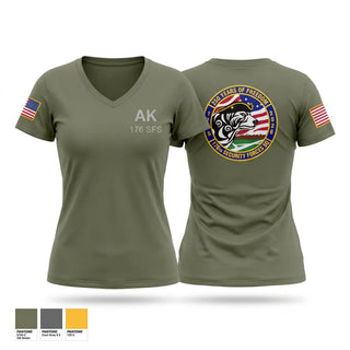 Womens Short Sleeve Vneck Shirt, 176 SFS, National Guard, Teamtime, Team time, sublimation, custom sports apparel, team uniforms, spirit wear, spiritwear, sports uniforms, custom shirts, team store, custom team store, fundraiser sports, apparel fundraiser