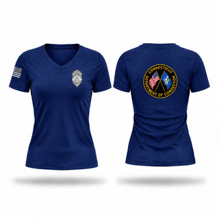 Womens Short Sleeve Vneck Shirt, Connecticut department of corrections, Police, Teamtime, Team time, sublimation, custom sports apparel, team uniforms, spirit wear, spiritwear, sports uniforms, custom shirts, team store, custom team store, fundraiser sports, apparel fundraiser