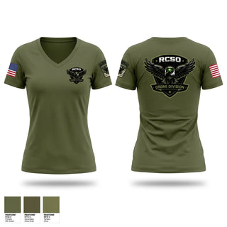 Womens Short Sleeve Vneck Shirt, RCSO Drone Division, Police, Teamtime, Team time, sublimation, custom sports apparel, team uniforms, spirit wear, spiritwear, sports uniforms, custom shirts, team store, custom team store, fundraiser sports, apparel fundraiser