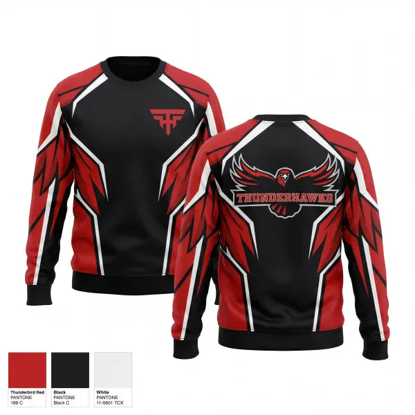 Crew Neck Sweatshirt, Thunderhawks, Softball, Teamtime, Team time, sublimation, custom sports apparel, team uniforms, spirit wear, spiritwear, sports uniforms, custom shirts, team store, custom team store, fundraiser sports, apparel fundraiser