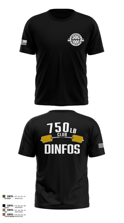 DINFOS 1000LB Club 26968217 Short Sleeve Performance Shirt - 3