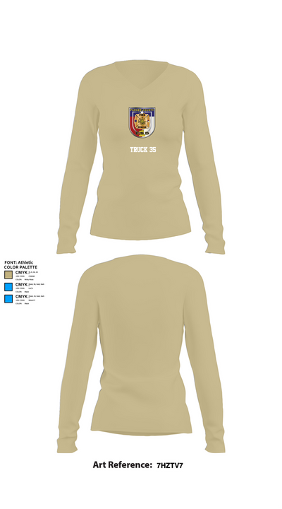 Truck 35 66296032 Women's Long Sleeve V-neck Shirt - 82