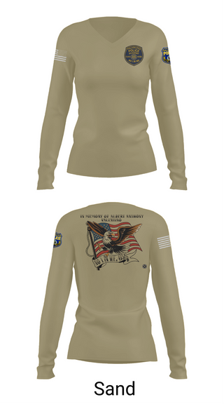 Womens Long Sleeve Vneck Shirt, Philadelphia Police, , Teamtime, Team time, sublimation, custom sports apparel, team uniforms, spirit wear, spiritwear, sports uniforms, custom shirts, team store, custom team store, fundraiser sports, apparel fundraiser