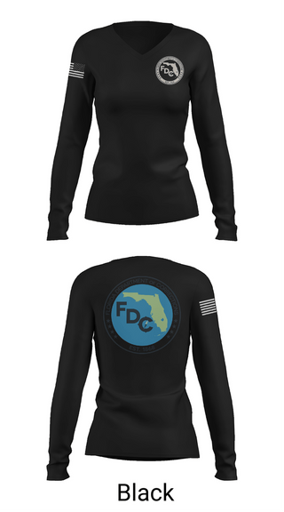 Womens Long Sleeve Vneck Shirt, Florida Department of Corrections, Police, Teamtime, Team time, sublimation, custom sports apparel, team uniforms, spirit wear, spiritwear, sports uniforms, custom shirts, team store, custom team store, fundraiser sports, apparel fundraiser