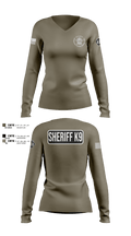 Montgomery County Sheriff’s Office K9 Unit 21073069 Women's Long Sleeve V-neck Shirt - 107