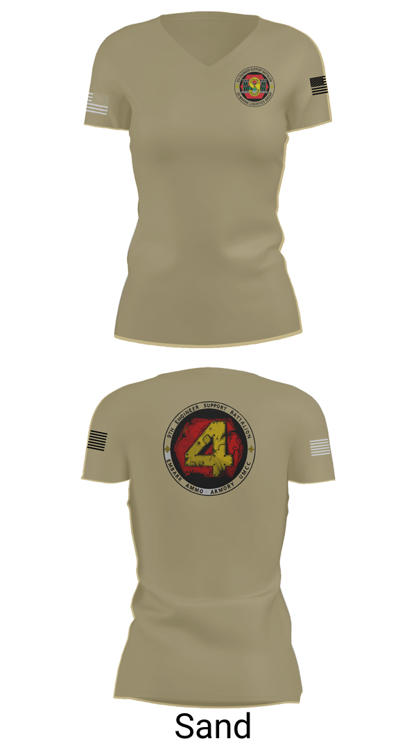 Womens Short Sleeve Vneck Shirt, 9th Engineer Support Battalion, Marines, Teamtime, Team time, sublimation, custom sports apparel, team uniforms, spirit wear, spiritwear, sports uniforms, custom shirts, team store, custom team store, fundraiser sports, apparel fundraiser
