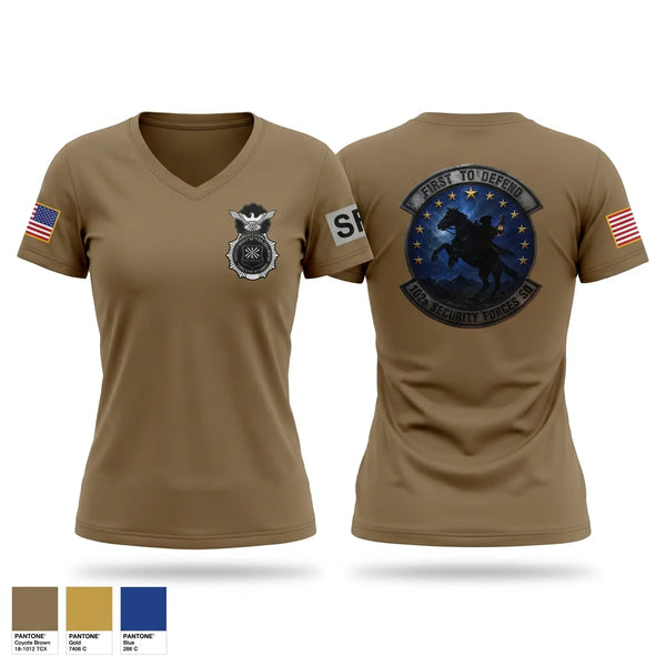 Womens Short Sleeve Vneck Shirt, 102D SFS, Air Force, Teamtime, Team time, sublimation, custom sports apparel, team uniforms, spirit wear, spiritwear, sports uniforms, custom shirts, team store, custom team store, fundraiser sports, apparel fundraiser
