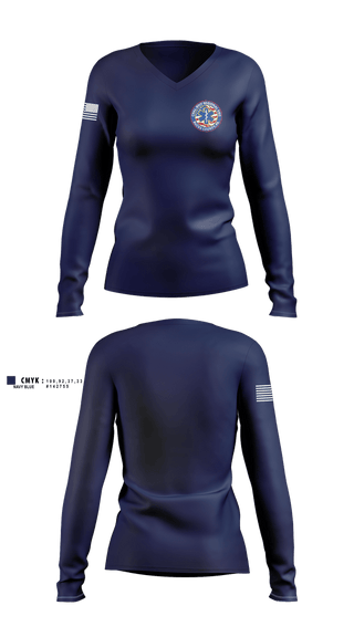 Womens Long Sleeve Vneck Shirt, Chal-Brit regional emergency services, EMS/EMT, Teamtime, Team time, sublimation, custom sports apparel, team uniforms, spirit wear, spiritwear, sports uniforms, custom shirts, team store, custom team store, fundraiser sports, apparel fundraiser
