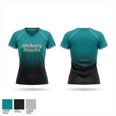 Hickory Hawks 2026307 Women's Short Sleeve V-neck Shirt - 1