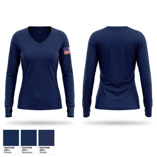 Womens Long Sleeve Vneck Shirt, El Paso County Sheriff’s Office SWAT, Police, Teamtime, Team time, sublimation, custom sports apparel, team uniforms, spirit wear, spiritwear, sports uniforms, custom shirts, team store, custom team store, fundraiser sports, apparel fundraiser