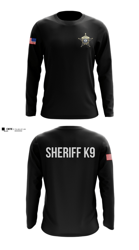 Long Sleeve Performance Shirt, Bedford County Sheriff K9 Unit, Police, Teamtime, Team time, sublimation, custom sports apparel, team uniforms, spirit wear, spiritwear, sports uniforms, custom shirts, team store, custom team store, fundraiser sports, apparel fundraiser