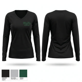 Womens Long Sleeve Vneck Shirt, Carroll County Detention officer, Police, Teamtime, Team time, sublimation, custom sports apparel, team uniforms, spirit wear, spiritwear, sports uniforms, custom shirts, team store, custom team store, fundraiser sports, apparel fundraiser