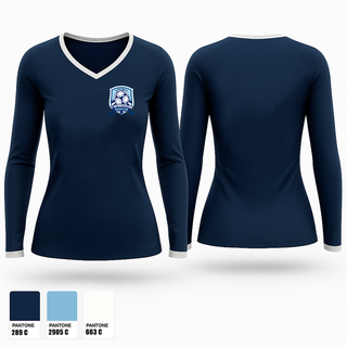 Womens Long Sleeve Vneck Shirt, SAVSC, Women's Soccer, Teamtime, Team time, sublimation, custom sports apparel, team uniforms, spirit wear, spiritwear, sports uniforms, custom shirts, team store, custom team store, fundraiser sports, apparel fundraiser
