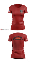 White Shield Fire Department Women's Short Sleeve V-neck Shirt - 3