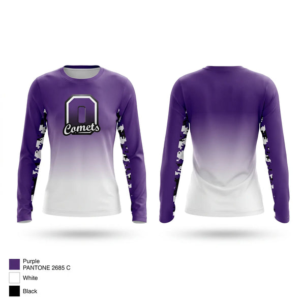 Long Sleeve Performance Shirt, Oakwood Comets, , Teamtime, Team time, sublimation, custom sports apparel, team uniforms, spirit wear, spiritwear, sports uniforms, custom shirts, team store, custom team store, fundraiser sports, apparel fundraiser
