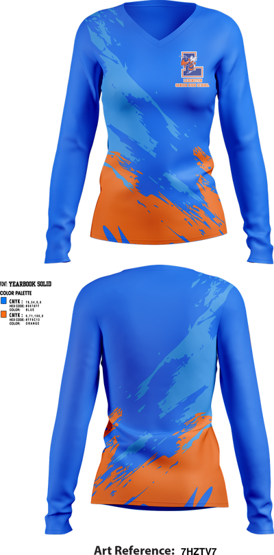 Lexington Senior High School Volleyball 32716080 Women's Long Sleeve V-neck Shirt - 1