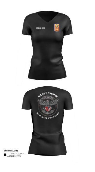 Womens Short Sleeve Vneck Shirt, 11th MDB, Army, Teamtime, Team time, sublimation, custom sports apparel, team uniforms, spirit wear, spiritwear, sports uniforms, custom shirts, team store, custom team store, fundraiser sports, apparel fundraiser