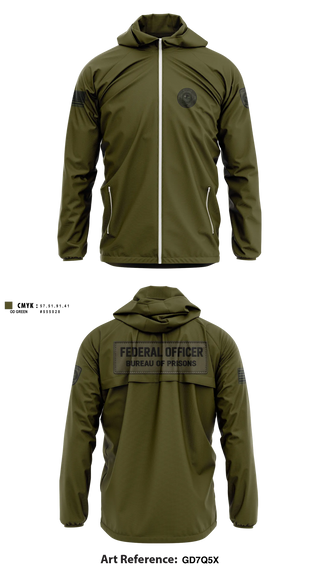 Windbreaker, Federal bureau of prions, Police, Teamtime, Team time, sublimation, custom sports apparel, team uniforms, spirit wear, spiritwear, sports uniforms, custom shirts, team store, custom team store, fundraiser sports, apparel fundraiser
