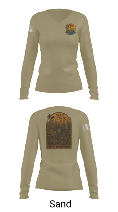 MACARTHUR PARK UNIT 16981211 Women's Long Sleeve V-neck Shirt - 92