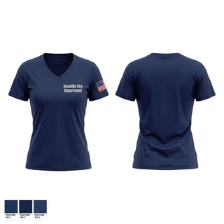 Womens Short Sleeve Vneck Shirt, Amarillo Fire Department, Fire Department, Teamtime, Team time, sublimation, custom sports apparel, team uniforms, spirit wear, spiritwear, sports uniforms, custom shirts, team store, custom team store, fundraiser sports, apparel fundraiser