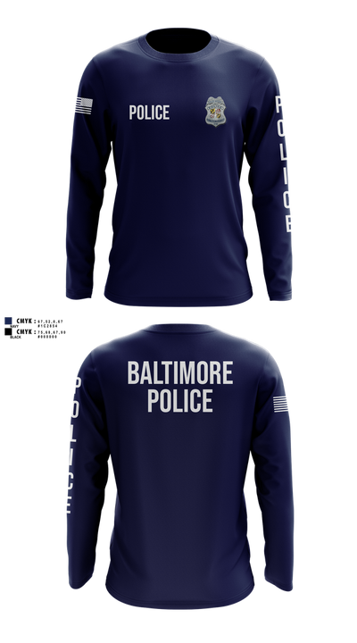 Baltimore Police Department 87844161 Long Sleeve Performance Shirt 109