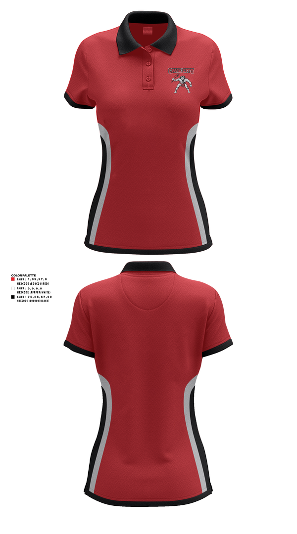 Womens Short Sleeve Performance Polo, Cave City, Women's Basketball, Teamtime, Team time, sublimation, custom sports apparel, team uniforms, spirit wear, spiritwear, sports uniforms, custom shirts, team store, custom team store, fundraiser sports, apparel fundraiser