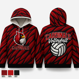 Hoodie, Cardinals, Women's Volleyball, Teamtime, Team time, sublimation, custom sports apparel, team uniforms, spirit wear, spiritwear, sports uniforms, custom shirts, team store, custom team store, fundraiser sports, apparel fundraiser