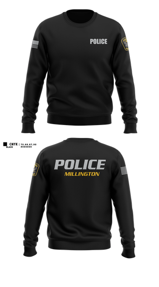 Crew Neck Sweatshirt, Millington Police Department, Police, Teamtime, Team time, sublimation, custom sports apparel, team uniforms, spirit wear, spiritwear, sports uniforms, custom shirts, team store, custom team store, fundraiser sports, apparel fundraiser