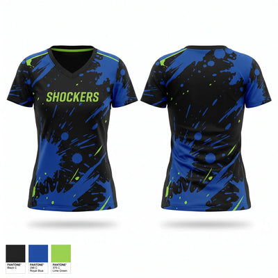 SHOCKERS Women's Short Sleeve V-neck Shirt - 1