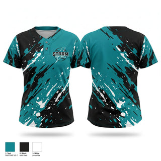 Two Button Softball Jersey, Webster/Siren Storm, Softball, Teamtime, Team time, sublimation, custom sports apparel, team uniforms, spirit wear, spiritwear, sports uniforms, custom shirts, team store, custom team store, fundraiser sports, apparel fundraiser