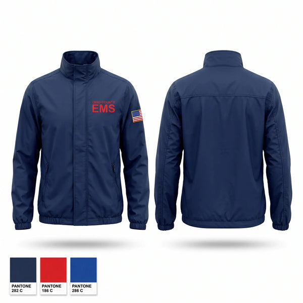 Windbreaker, Ohio County EMS, EMS/EMT, Teamtime, Team time, sublimation, custom sports apparel, team uniforms, spirit wear, spiritwear, sports uniforms, custom shirts, team store, custom team store, fundraiser sports, apparel fundraiser