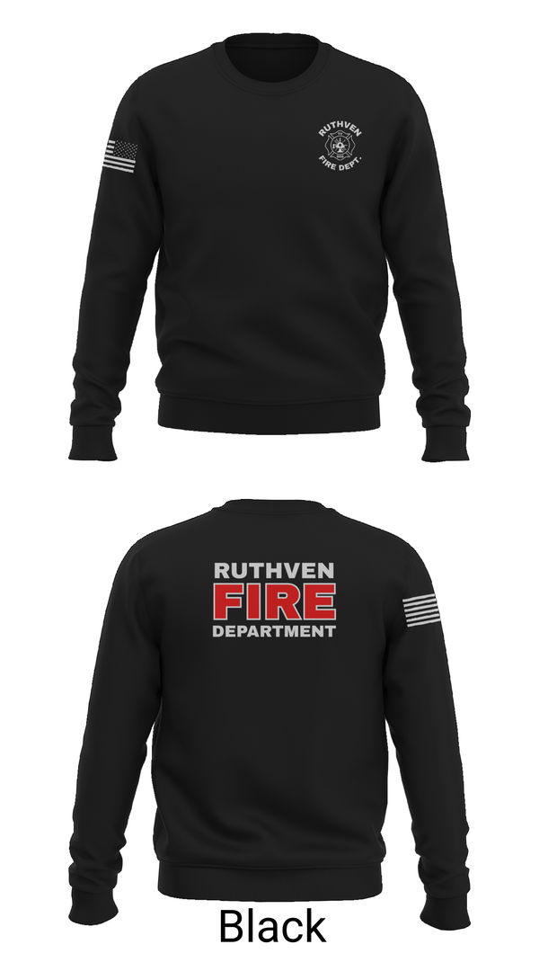 Crew Neck Sweatshirt, Ruthven Fire Department, Fire Department, Teamtime, Team time, sublimation, custom sports apparel, team uniforms, spirit wear, spiritwear, sports uniforms, custom shirts, team store, custom team store, fundraiser sports, apparel fundraiser