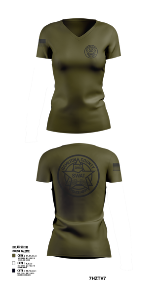 Womens Short Sleeve Vneck Shirt, HCPA Swat, , Teamtime, Team time, sublimation, custom sports apparel, team uniforms, spirit wear, spiritwear, sports uniforms, custom shirts, team store, custom team store, fundraiser sports, apparel fundraiser