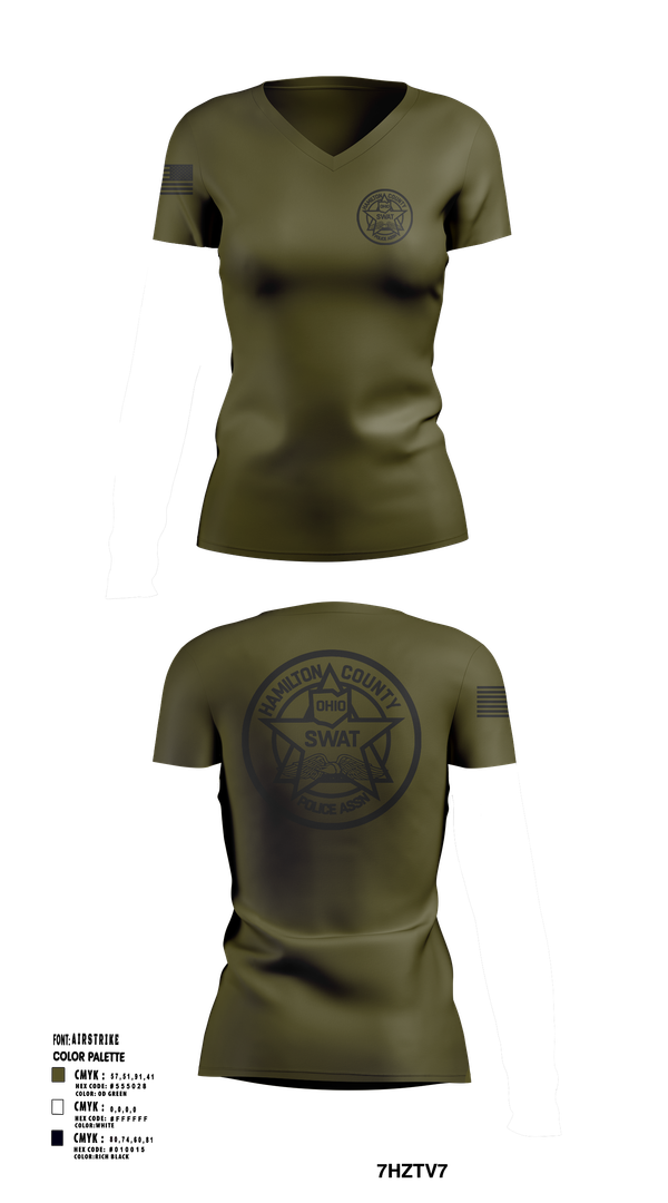 Womens Short Sleeve Vneck Shirt, HCPA Swat, , Teamtime, Team time, sublimation, custom sports apparel, team uniforms, spirit wear, spiritwear, sports uniforms, custom shirts, team store, custom team store, fundraiser sports, apparel fundraiser