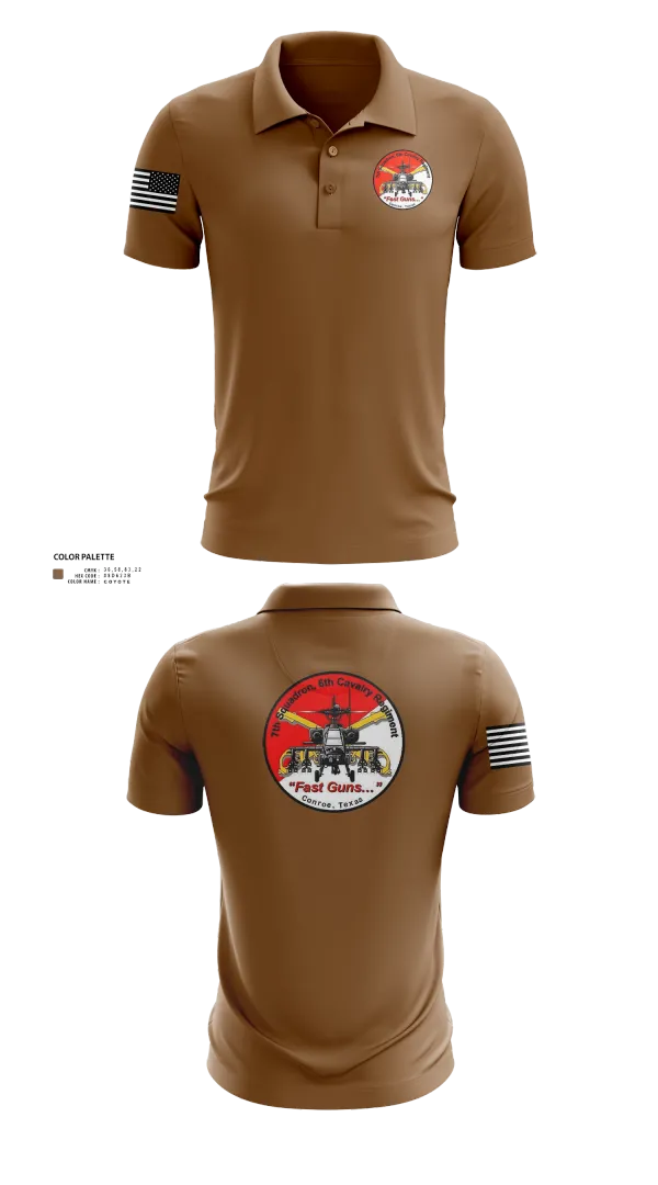 Short Sleeve Performance Polo, 7th Squadron, Sixth Cavalry Regiment, , Teamtime, Team time, sublimation, custom sports apparel, team uniforms, spirit wear, spiritwear, sports uniforms, custom shirts, team store, custom team store, fundraiser sports, apparel fundraiser