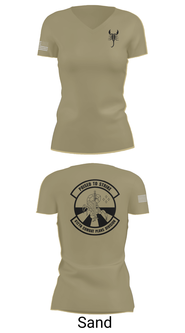 Womens Short Sleeve Vneck Shirt, 612 Combat Plans Division, , Teamtime, Team time, sublimation, custom sports apparel, team uniforms, spirit wear, spiritwear, sports uniforms, custom shirts, team store, custom team store, fundraiser sports, apparel fundraiser