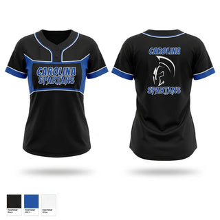Two Button Softball Jersey, Carolina Spartans, Softball, Teamtime, Team time, sublimation, custom sports apparel, team uniforms, spirit wear, spiritwear, sports uniforms, custom shirts, team store, custom team store, fundraiser sports, apparel fundraiser