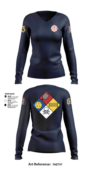 Womens Long Sleeve Vneck Shirt, Central Pierce Fire, Fire Department, Teamtime, Team time, sublimation, custom sports apparel, team uniforms, spirit wear, spiritwear, sports uniforms, custom shirts, team store, custom team store, fundraiser sports, apparel fundraiser