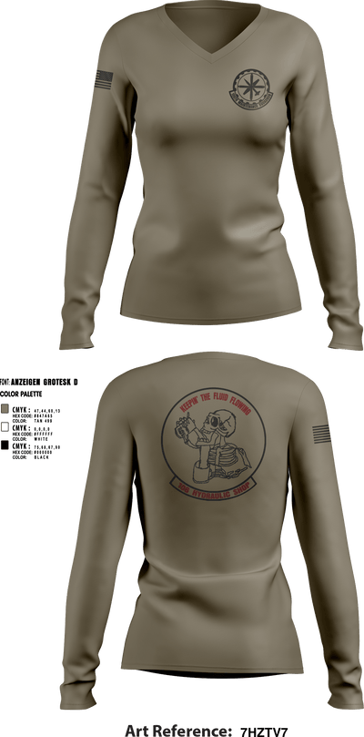 106 Hydraulic Shop 30264207 Women's Long Sleeve V-neck Shirt - 1
