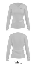 Milford Jr Spartans Football and Cheer 39759086 Women's Long Sleeve V-neck Shirt - 16