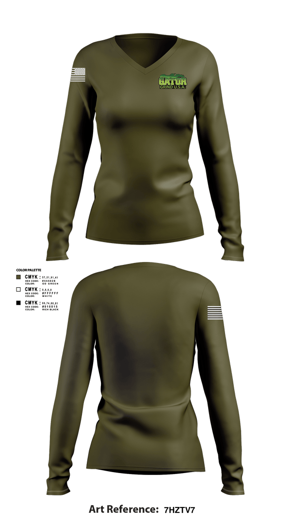 Women's Long Sleeve Vneck Shirt, Gator Grind U.S.A.Gator Grind U.S.A., , Teamtime, Team time, sublimation, custom sports apparel, team uniforms, spirit wear, spiritwear, sports uniforms, custom shirts, team store, custom team store, fundraiser sports, apparel fundraiser